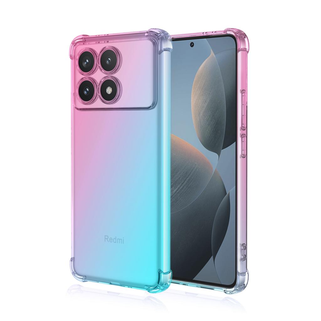 Прозрачный милый градиентный чехол для телефона, тонкий, устойчивый к царапинам, гибкий чехол из ТПУ, противоударный защитный чехол для Xiaomi Redmi K30 Pro K40S K50 K70 Note 8 9S 7