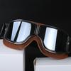 Motorcycle Glasses Windproof Motorcycle Helmet Glasses Sunglasses Retro Universal Folding Leather Retro Motorcycle Accessories