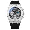CHENXI Men's Multifunction Quartz Watch Triple-Eye Six-Hand Silicone Strap Date Waterproof Men's Wristwatch reloj hombre