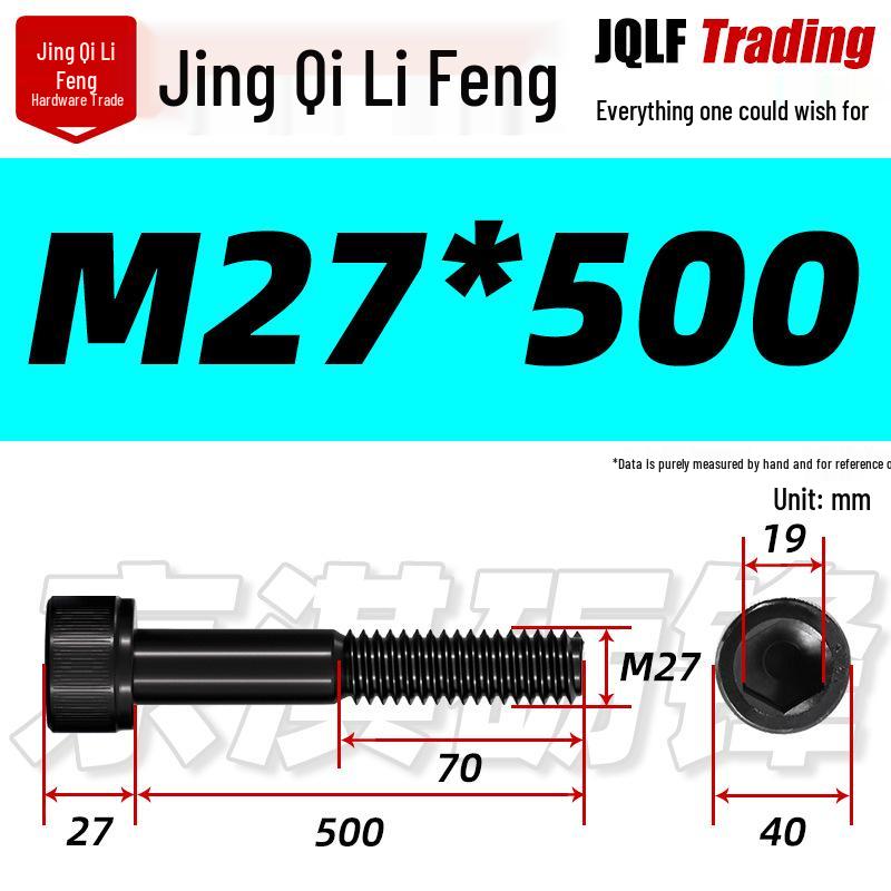 M20-M27 High Strength Blackened Hex Socket Head Cap Screw with Knurled Cylindrical Half Thread