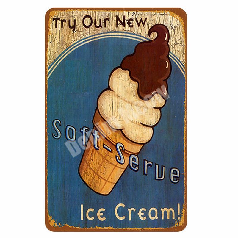 КОФЕ табличка металлические жестяные вывески паб-бар пончики декоративная тарелка мороженое запеченная настенная живопись пирог торты винтажный домашний декор A293