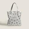 Spring and Summer New Trendy Geometric Splicing Diamond Grid Tote Bag Versatile Large-capacity Random Flower Portable Shoulder Shopping Bag