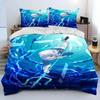 Милый Гавр Гура Хололайв Аниме Акула Постельный комплект с принтом Комплект для кровати с наволочкой Пододеяльник Мягкое Постельное белье Квинсайз Кингсайз Дом