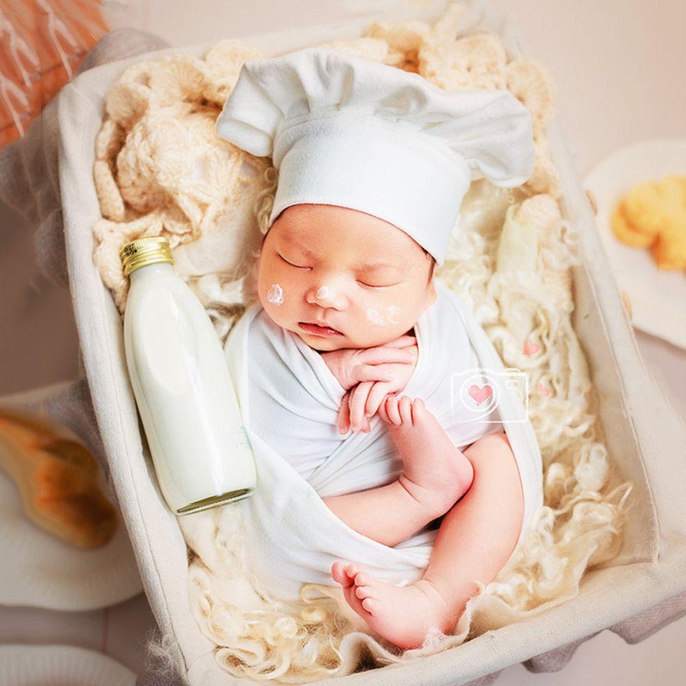 Одевание Фото Детская шапочка для новорожденного Детский поварской фартук Шапочка Детские костюмы Реквизит для фотосъемки Костюм повара