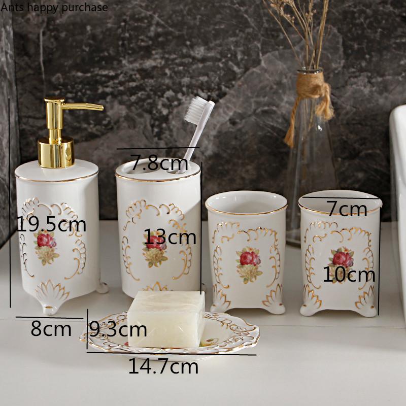 Набор для мытья ванной комнаты, набор из 5 предметов, аксессуары для украшения дома, стакан для мытья, стакан для рта, держатель для зубных щеток, флакон для лосьона, мыльница