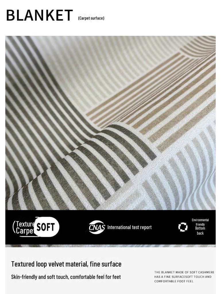 Нескользящий серый ковер Nordic: Универсальный легкий роскошный ковер для гостиной, спальни или использования у кровати.