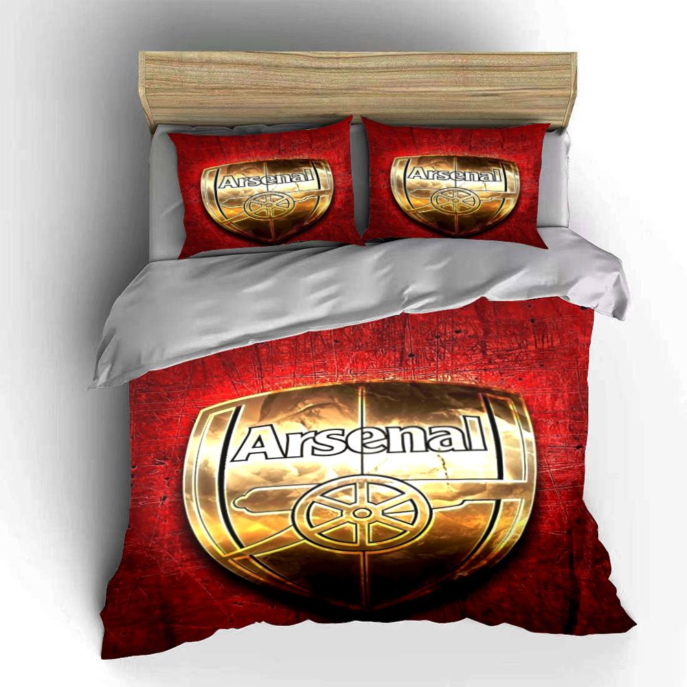 Arsenal Logo Red Bedding Set Bedding Duvet Cover Set Duvet Cover Pillowcases Home Decor (1 * Duvet Cover 2 * Pillowcases, without duvet insert)