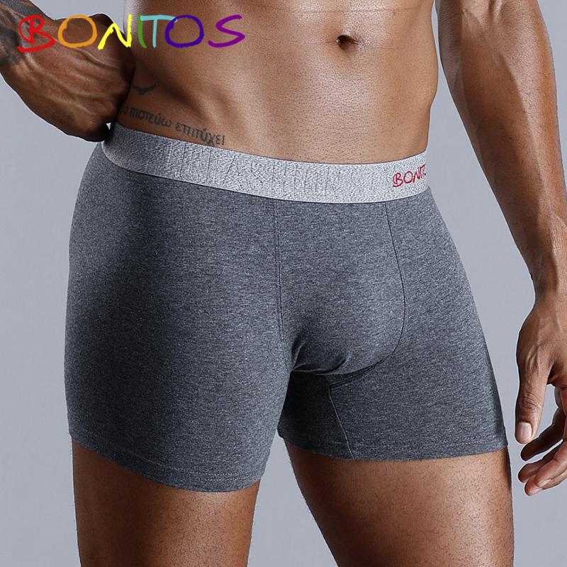 BONITOS 1 шт. однотонные мужские трусы, хлопковые мужские боксеры, удобное нижнее белье для мужчин