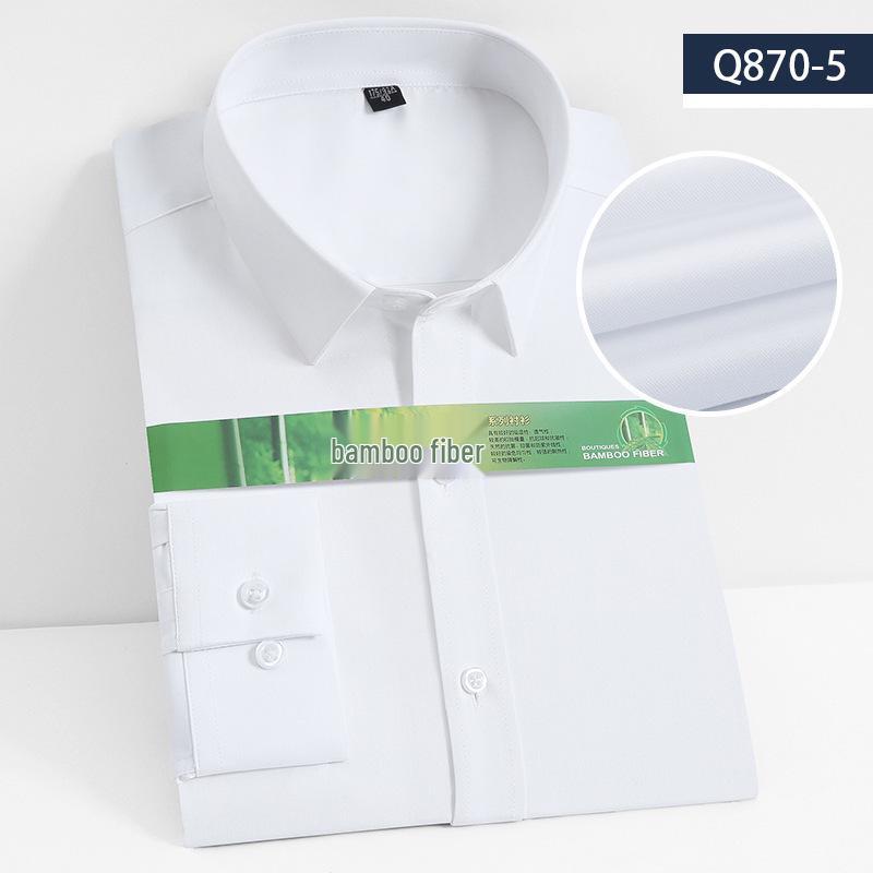Youth Casual Slim Fit Men's Shirt: Solid Color, Light Business, Turn-Down Collar, Fashion Work Uniform