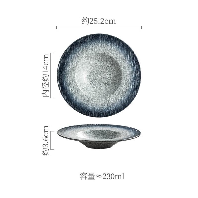 Винтажная керамическая глубокая тарелка Толстая суповая тарелка Тарелка для пасты Салатные тарелки Десертные тарелки Молекулярная кулинария Креативная посуда