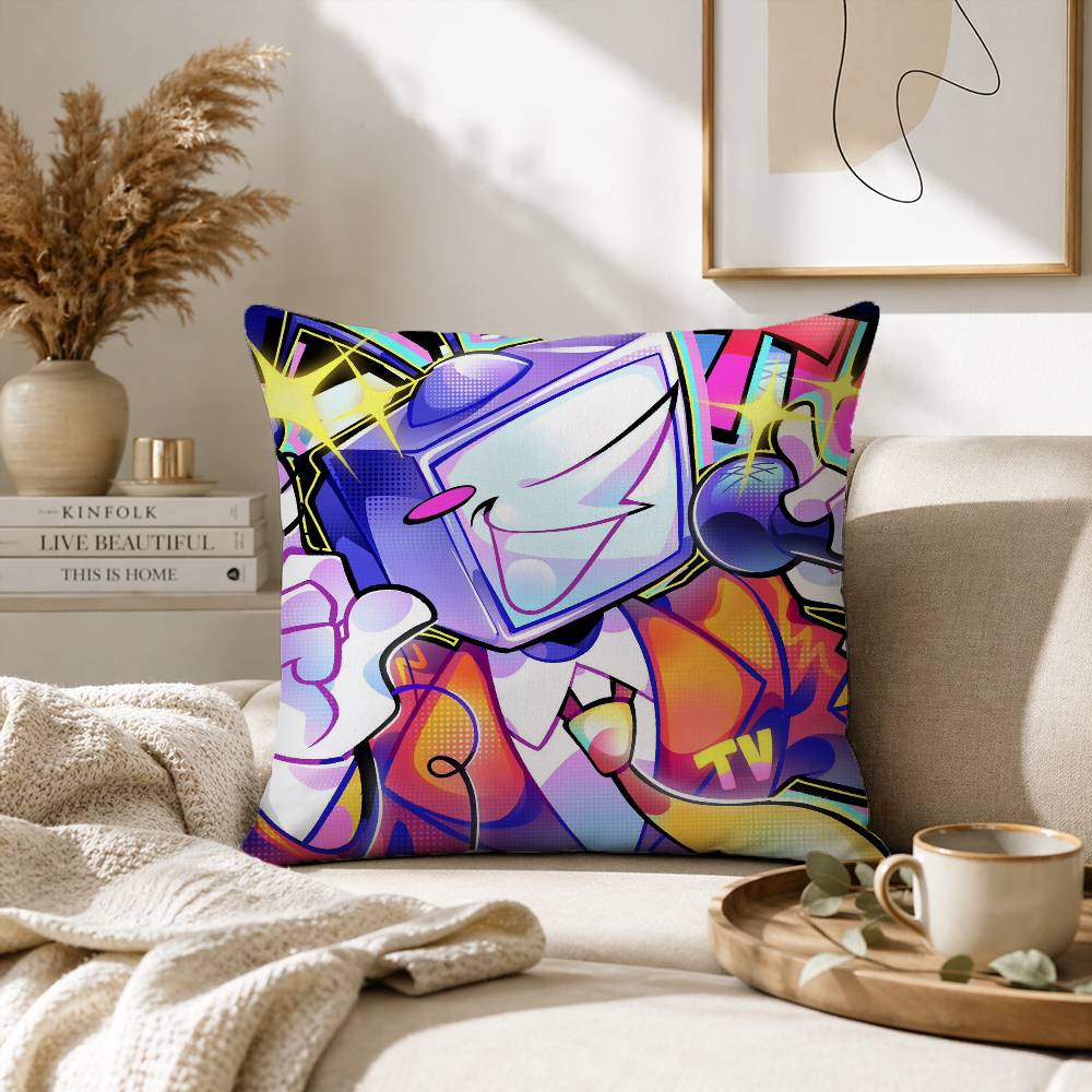 Cartoon Game Deltarune Tenna Pillow Case for Sofa Living Room Home office Decor Protective Cover