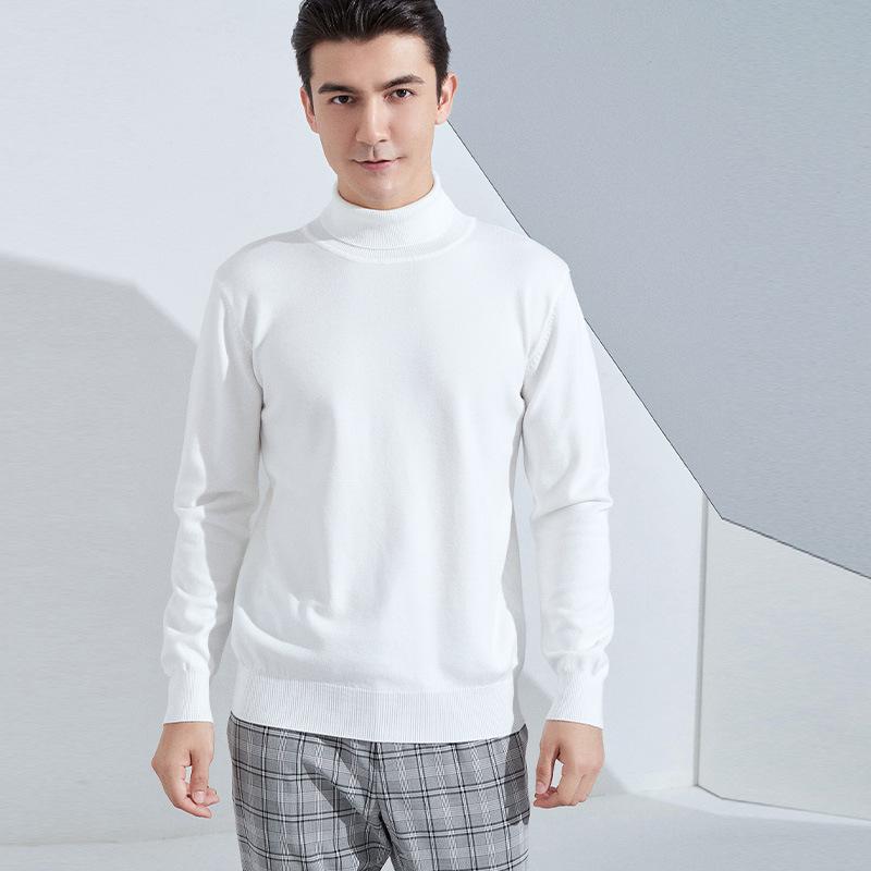 Мужской свитер крупной вязки с высоким воротником, свободный, утолщенный, повседневный, короткий, с застежкой, с длинными рукавами, базовый, верхний свитер