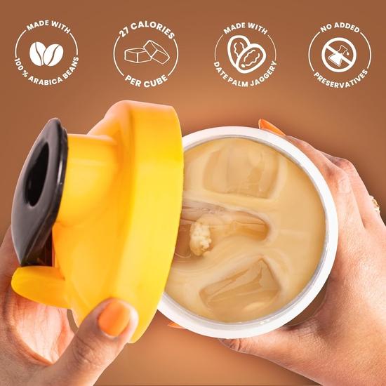 Bevzilla Instant Coffee Cubes & Bottle Pack With 10 Coffee Cubes (2 Cubes Each Flavour)| BPA Free Shaker 500 Ml Leak Proof