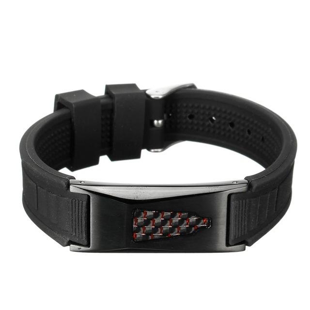 7 In 1 Titanium Silicone Magnetic Energy Armband Power Bio Bracelet Health Pain Relief Magnet Therapy Bracelet Bangle 3000 Gauss