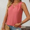2025 Spring/Summer New Solid Color Round Neck Sleeveless Casual Short Sleeve Tank Top T-shirt