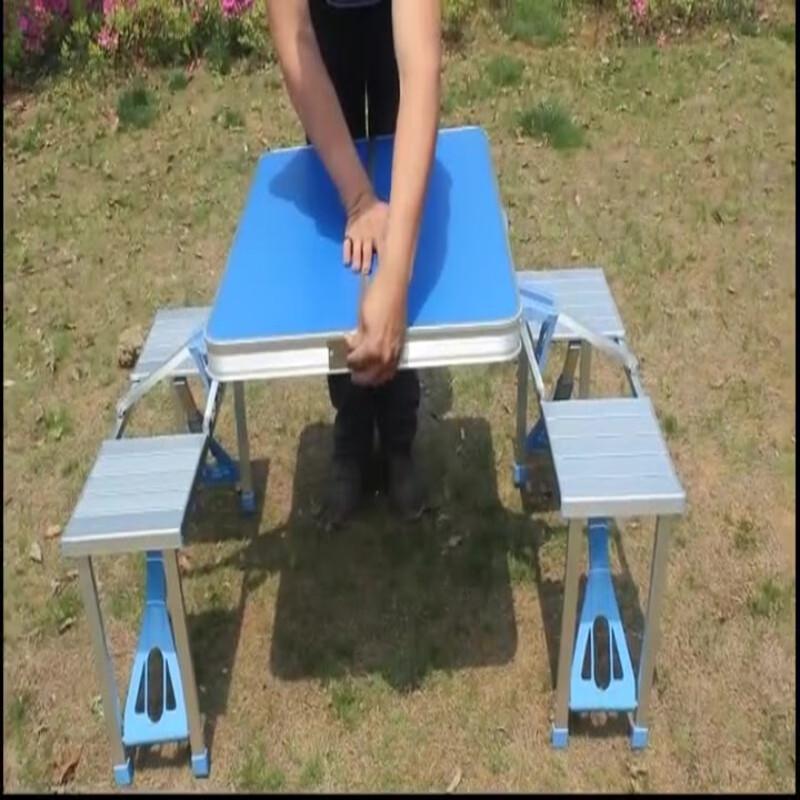 Portable Folding Camping Table Set with 4 Chairs