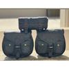 Black Leather Motorcycle Saddle Bag 3 Side Panniers Luggage Saddlebags Tool Bags