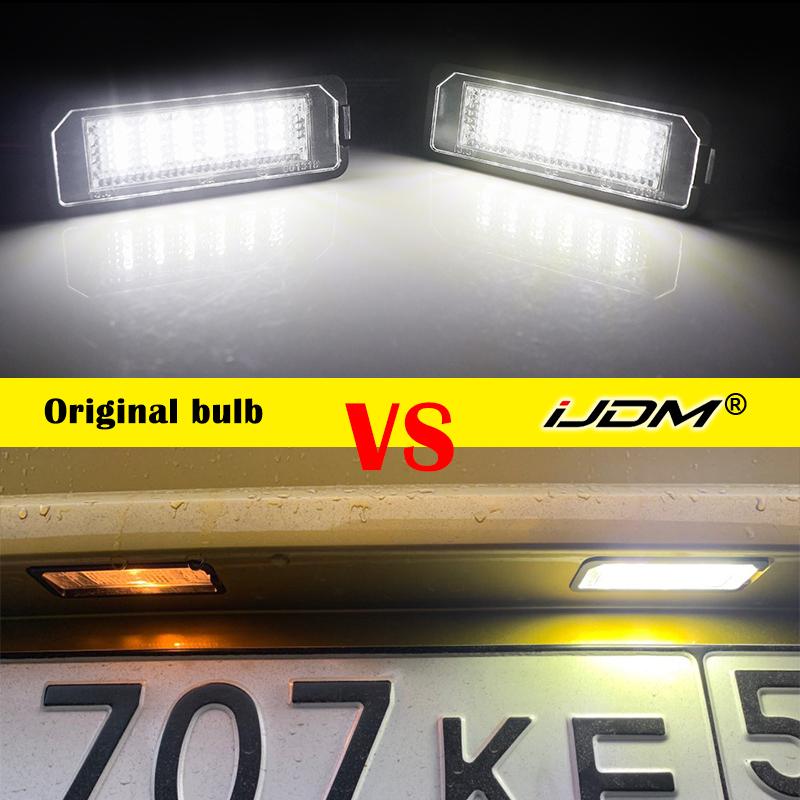 For VW GTi Golf 4 5 6 7 MK4 MK5 MK6 MK7 Passat B7 CC EOS Scirocco Beetle 2PCS LED Number License Plate Lights With Canbus
