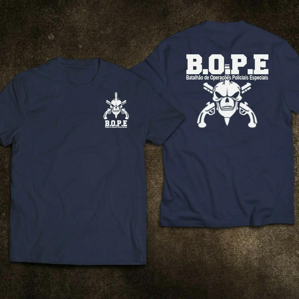 Футболка Brazil BOPE Elite Special Force, 100% хлопок, с круглым вырезом, летняя, с коротким рукавом, повседневная мужская футболка, размер S-3XL
