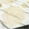 2/6 Pieces Flower Hollow Placemat Lightweight PVC Heat Insulation Pad Anti-scalding Table Mat Portable Dining Mats