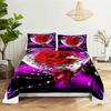 Red Rose Bed Sheets and Pillowcases for Double Beds Single 3D Flower Bedsheets Set with Pillow Case 2pcs 3pcs Queen Full Size