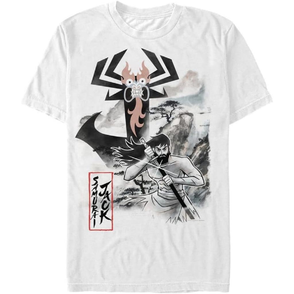 WARNER BROS Мужская футболка Samurai Jack Большого и Высокого роста Jack Акварельная, Белый, X-Large Tall, Белый, X-Large Big Tall