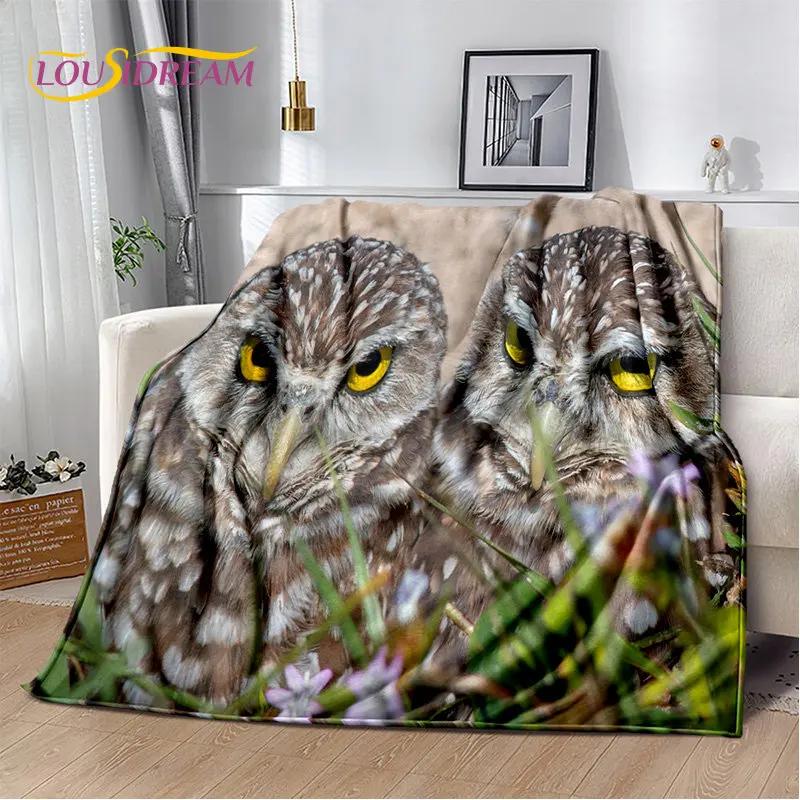Мягкое плюшевое одеяло с милой совой 3D мультфильмом, фланелевое одеяло для гостиной, спальни, кровати, дивана, чехол для пикника, Bettdecke Kid