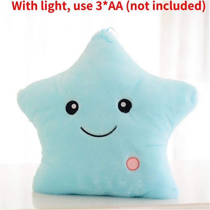 Colorful Illuminated Plush Pillows In Adorable Star Moon And Heart Shapes For Kids