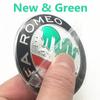 For Alfa Romeo ReQHub Caps 2pcs 74mm 3D Metal Sticker Car Styling Accessories For Alfa Romeo Auto Hood Front Grille Rear Trunk Middle Emblem Badge