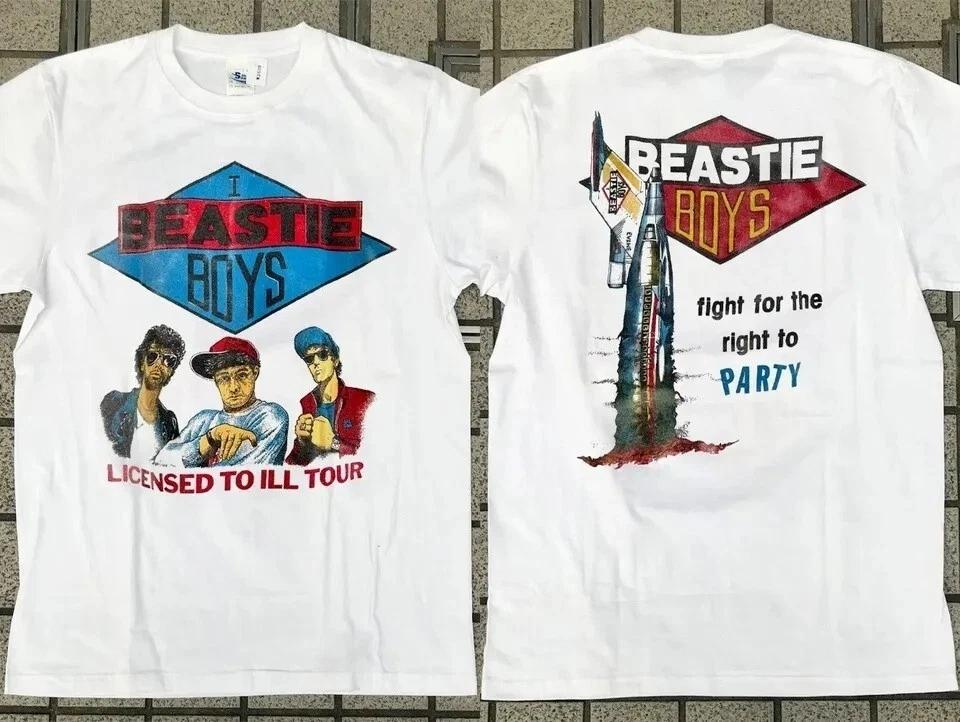 Футболка с принтом группы Beast Boys, Футболка с принтом Beast Boys Тур 1997 Идеально для повседневной носки | Веселый топ с принтом - Мужской летний хлопковый...