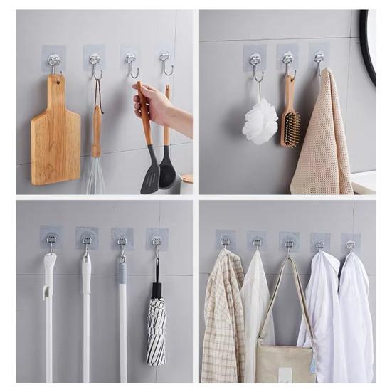 50 шт. крючков без пробивки самоклеящиеся противоскользящие отличная липкость бесследное удаление легко устанавливается на плитку стекло дерево водонепроницаемый ванная кухня