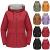 Women's Fashion Outdoor Sports Hooded Solid Colour Windbreaker Long Sleeve Casual Jacket