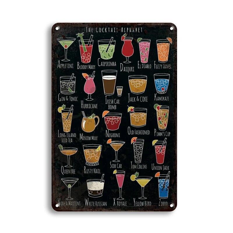 Винтажные постеры, жестяные вывески для коктейлей, металлическая доска, пивная ретро-тарелка, декоративная железная картина для бара, паба, человек, пещерное искусство, Настенный декор