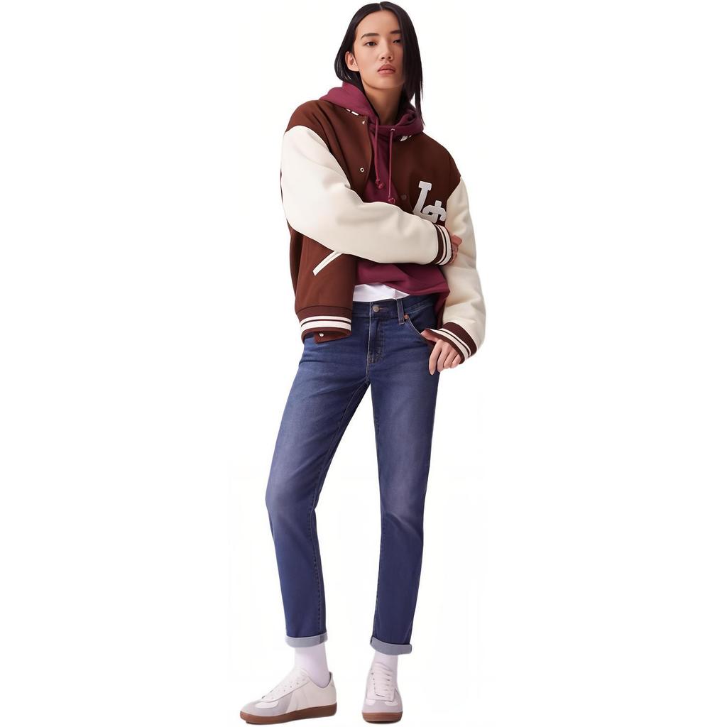 Levis Американский уличный стиль Свободная повседневная бейсбольная куртка Унисекс куртка Кофе 002HG-0002