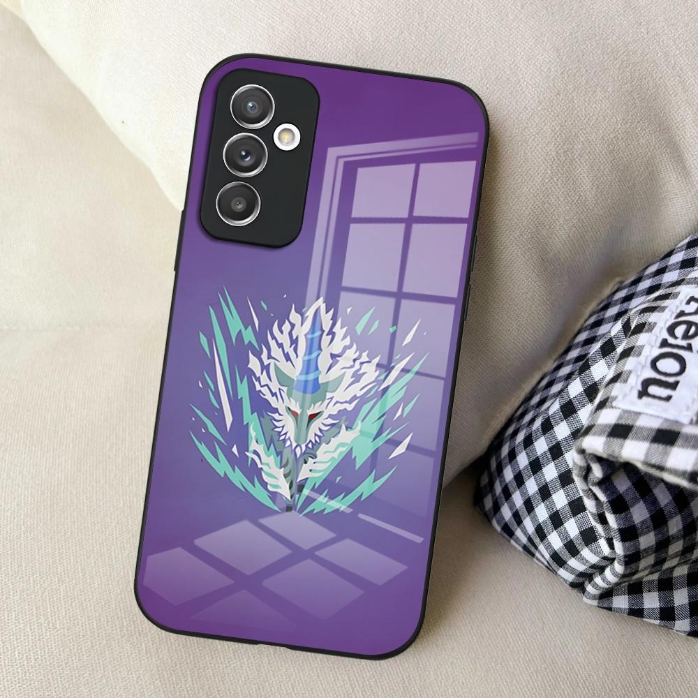 Чехол для телефона M-Monster Hunter для S25 Samsung S24 Ultra S23 Fe S22 Plus S20 S21 A16 A54 A34 A53 Стеклянная крышка