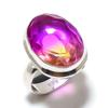 Natural Bi-Color Tourmaline Gemstone 925 Sterling Silver Ring Size 10 H2U84