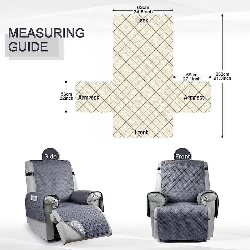 1 Seater Non-slip Recliner Sofa Cover Pet Dog Kid Armchair Mat Washable Quilted Recliner Chair Slipcovers Furniture Protector
