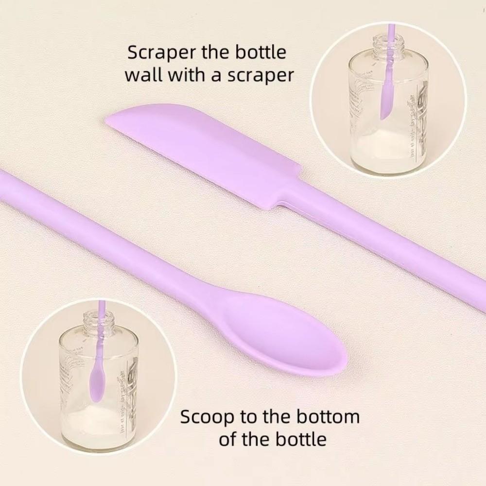 3pcs Double-head Cosmetic Digging Spoon Mini Face Mask Brush Jam Scraping Spoons  Makeup Brushes Set