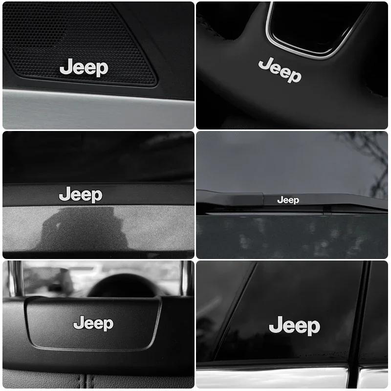 For Jeep Grand Cherokee Wrangler JK Gladiator Compass Renegade Patriot Liberty 10Pcs Mini Aluminum Car Decorative Stickers AMR1