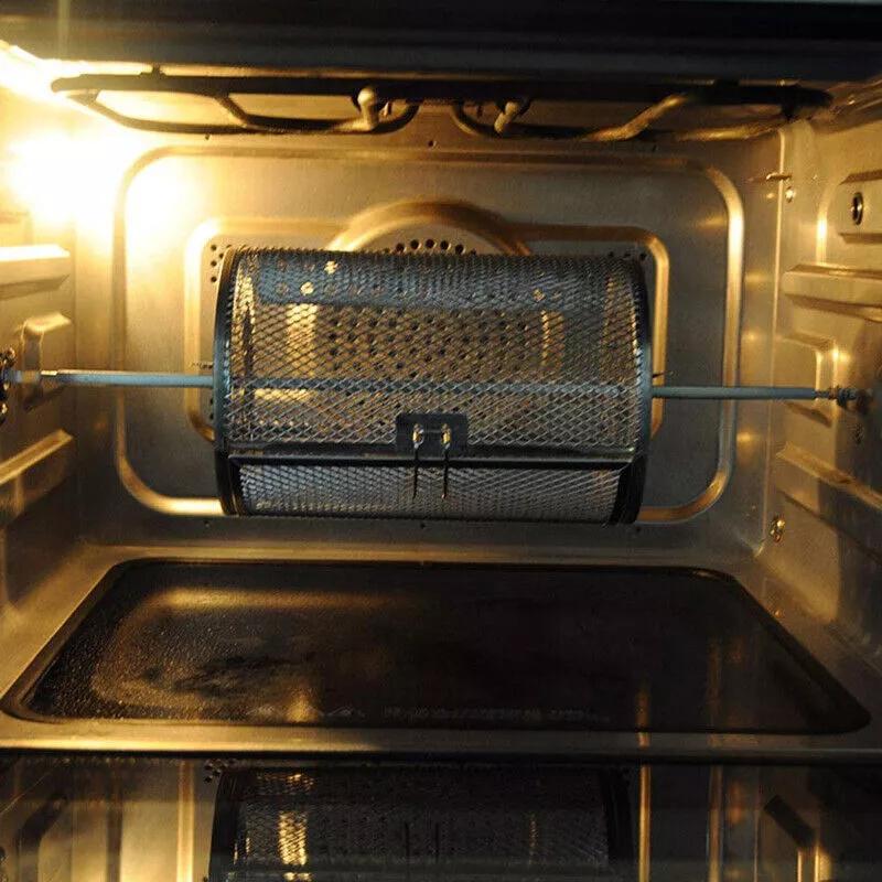 Stainless Steel Grill Rotisserie Oven For Kitchen Fry Basket Coffee Bean Grilled Cage Drum Rack Air Fryer Accessories Universal