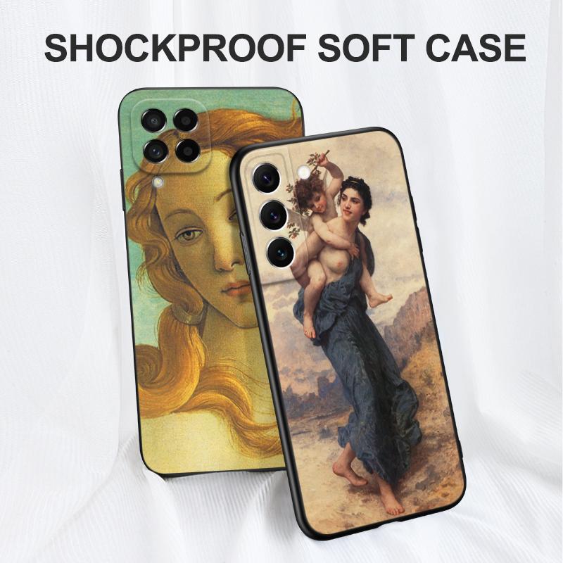 Черный чехол из ТПУ для Samsung Galaxy F23 M12 M22 M23 M32 4G M52 5G M30S M21 Художественная роспись Рождение Венеры