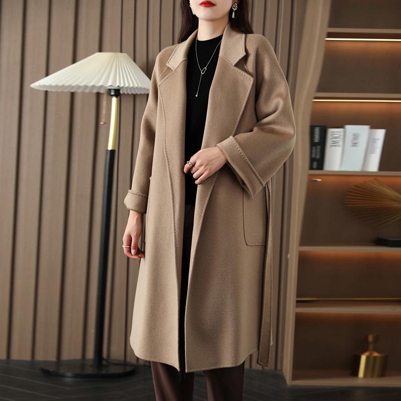 Женское пальто из 100% шерсти, СОВРЕМЕННОЕ НОВОЕ Осеннее шерстяное длинное пальто SAGA, полупальто ручной работы, зимняя теплая шерстяная длинная куртка, пальто