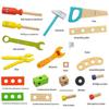 non-toxic Educational Montessori Kids Toys Plastic Wooden Toolbox Pretend Play Children Nut Screw Assembly Simulation Carpenter Tool Toys