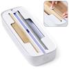 Plastic Wrap Cutter Foil Roll Wrap Dispenser Detachable Lid Sharp Stainless Steel Blade Smooth Rolling Adjustable Divider Wax Paper Cutting Tool