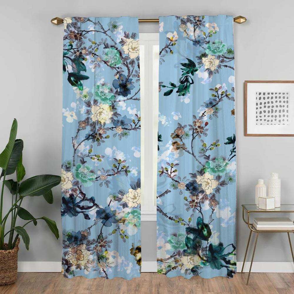 Цветы затемняющие шторы для камеры гостиная занавеска тюль для спальни оттенки домашний интерьер шторы 2 шт перегородка