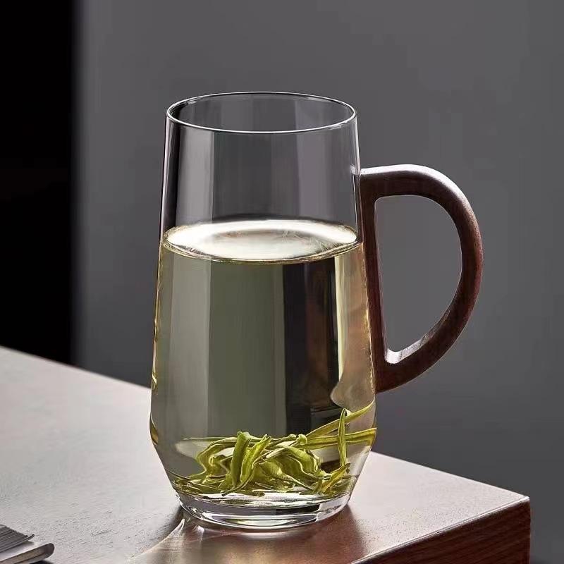 Высококачественное боросиликатное термостойкое стекло, высококачественная ручка из орехового дерева в японском стиле, чайная чашка, бытовая термостойкая чашка