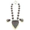 Sasitrends German Silver Stone Studded Oxidized Jewellery Set with Jhumka Earrings for Women & Girls