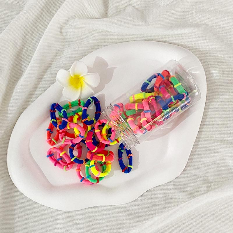 "Colorful Bamboo Ring Hair Ties for Kids - High Elasticity, Gentle On Hair"