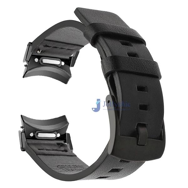 Кожаный ремешок без зазоров для Samsung Galaxy Watch 7 6 5 4 40 44 мм Ремешок с металлической пряжкой Quick fit для Galaxy Watch6 4 classic 43 47 мм