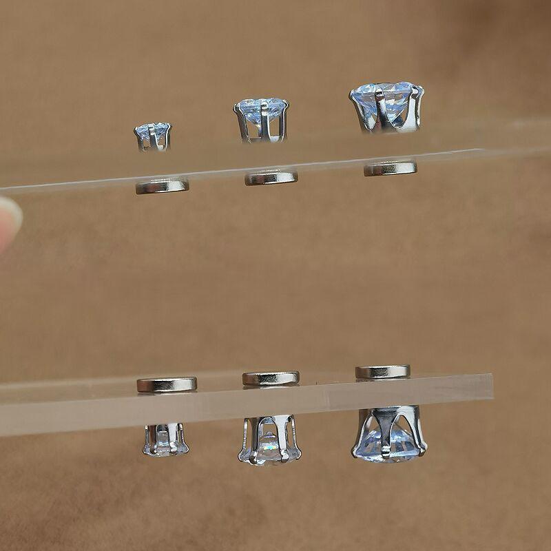 Пара унисекс сильных магнитных магнитных сережек-клипс, манжет для ушей, не прокалывающих, без отверстий, хрустальные гвоздики для мужчин и женщин